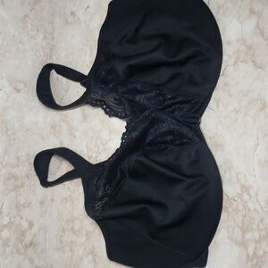 Glamorise black New wide shoulder strap not padded underwire bra sizev42H